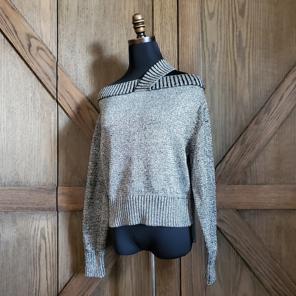 RtA Sweaters - RtA Metallic Off Shoulder Sweater